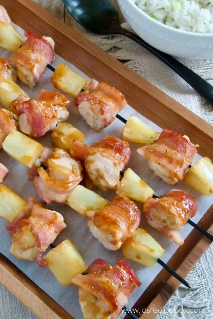 Bacon-Wrapped Teriyaki Chicken Skewers