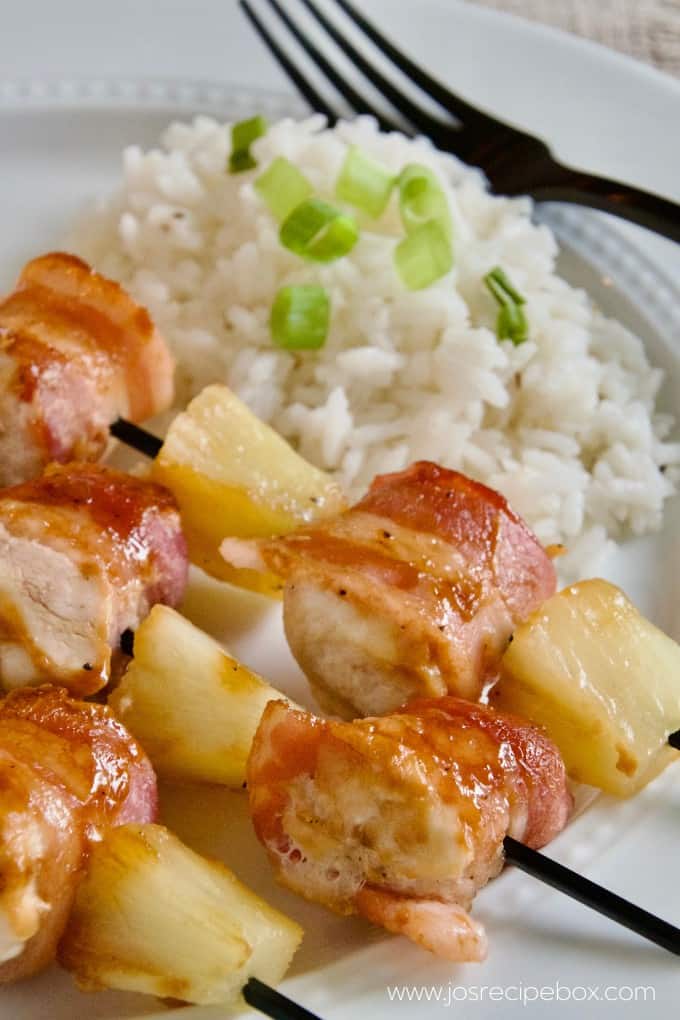 Bacon-Wrapped Teriyaki Chicken Skewers