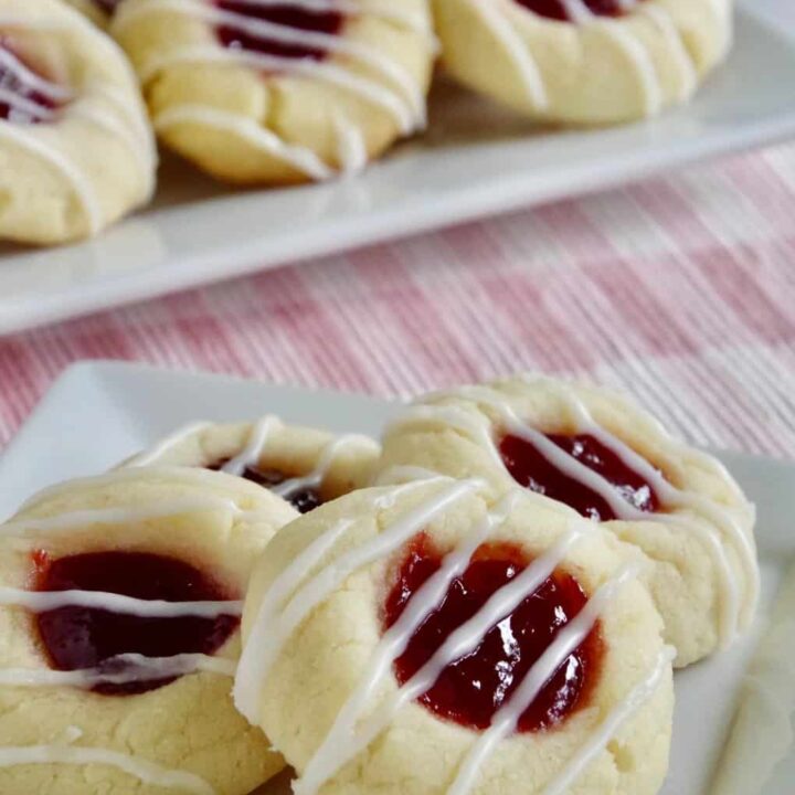 Raspberry Almond Thumbprint Cookies