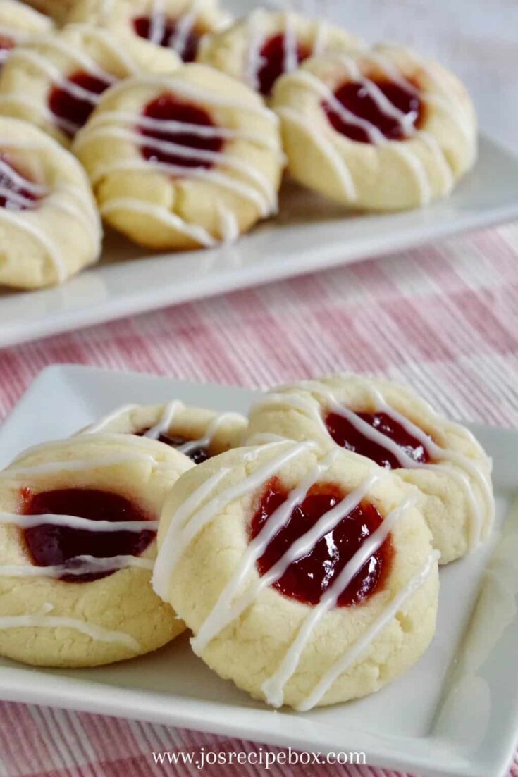 Raspberry Almond Thumbprint Cookies