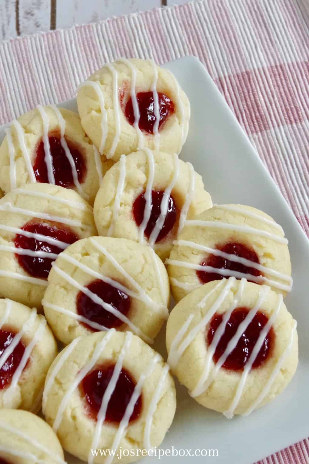 Raspberry Almond Thumbprint Cookies