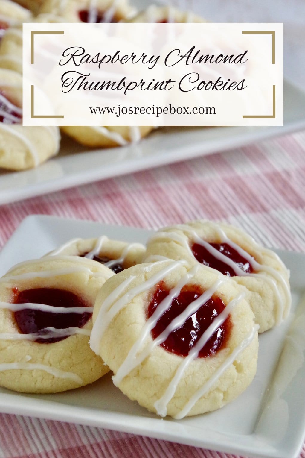 Raspberry Almond Thumbprint Cookies 