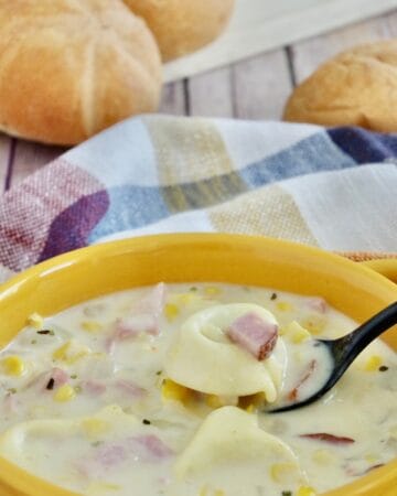 Corn Chowder with Ham & Tortellini