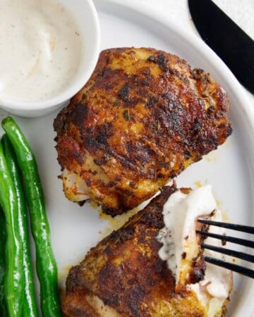 Grilled Chicken Thighs with White BBQ Sauce