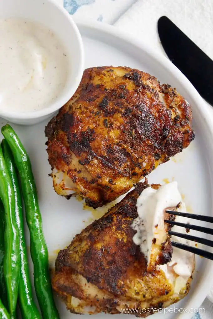 Grilled Chicken Thighs with White BBQ Sauce