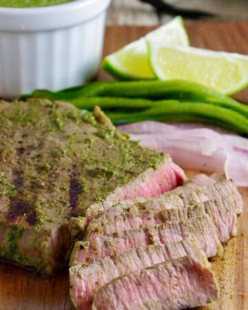 Steak Fajitas with Chimichurri and Grilled Peppers