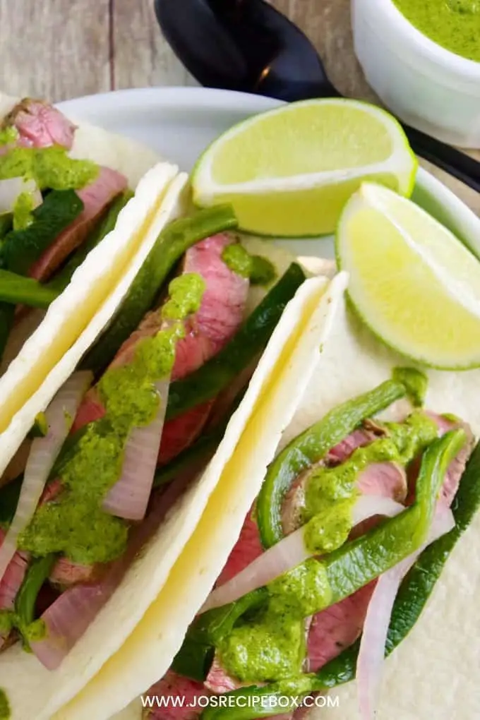 Steak Fajitas with Chimichurri and Grilled Peppers