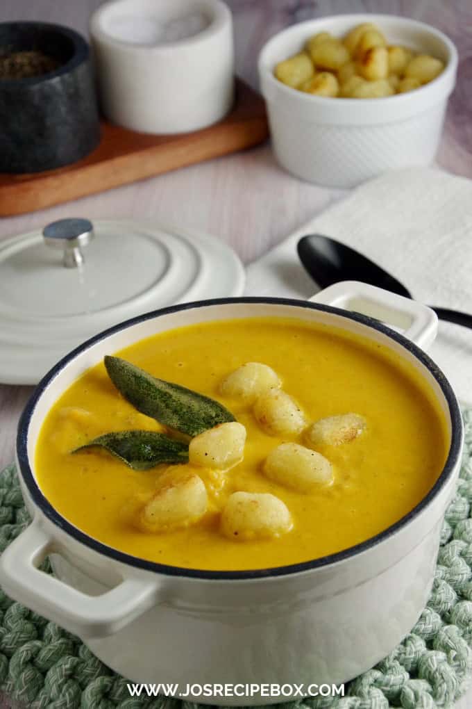 Creamy Pumpkin Soup with Gnocchi & Sage