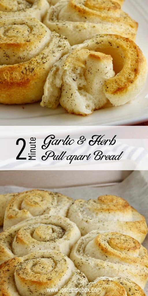 2 Minute Garlic & Herb Pull-apart Bread