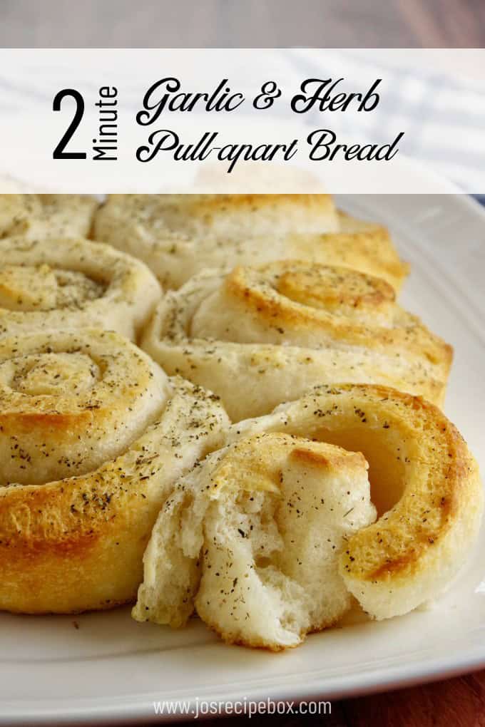 2 Minute Garlic & Herb Pull-apart Bread