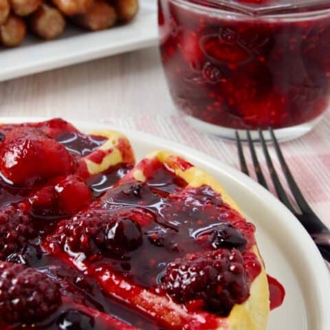 Belgian Waffles with Mixed Berry Syrup